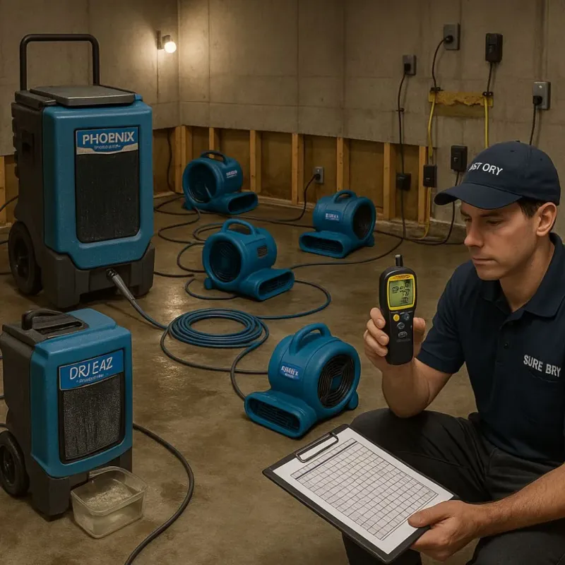 Structural Drying and Dehumidification process in Aquia Harbour, VA